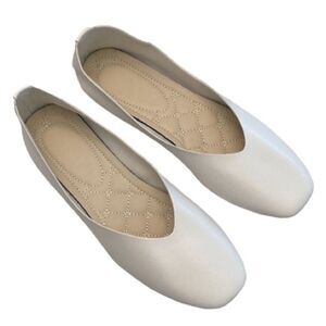 White Ballet Minimalist Flats Shoes